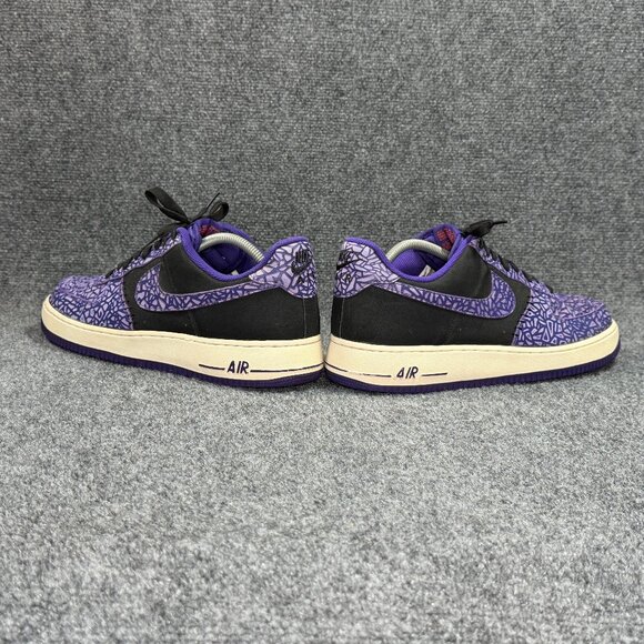 Nike Air Force 1 Low‎ Shoes Men\'s Size 13 Crackled Purple Black Athletic Retro main image 8